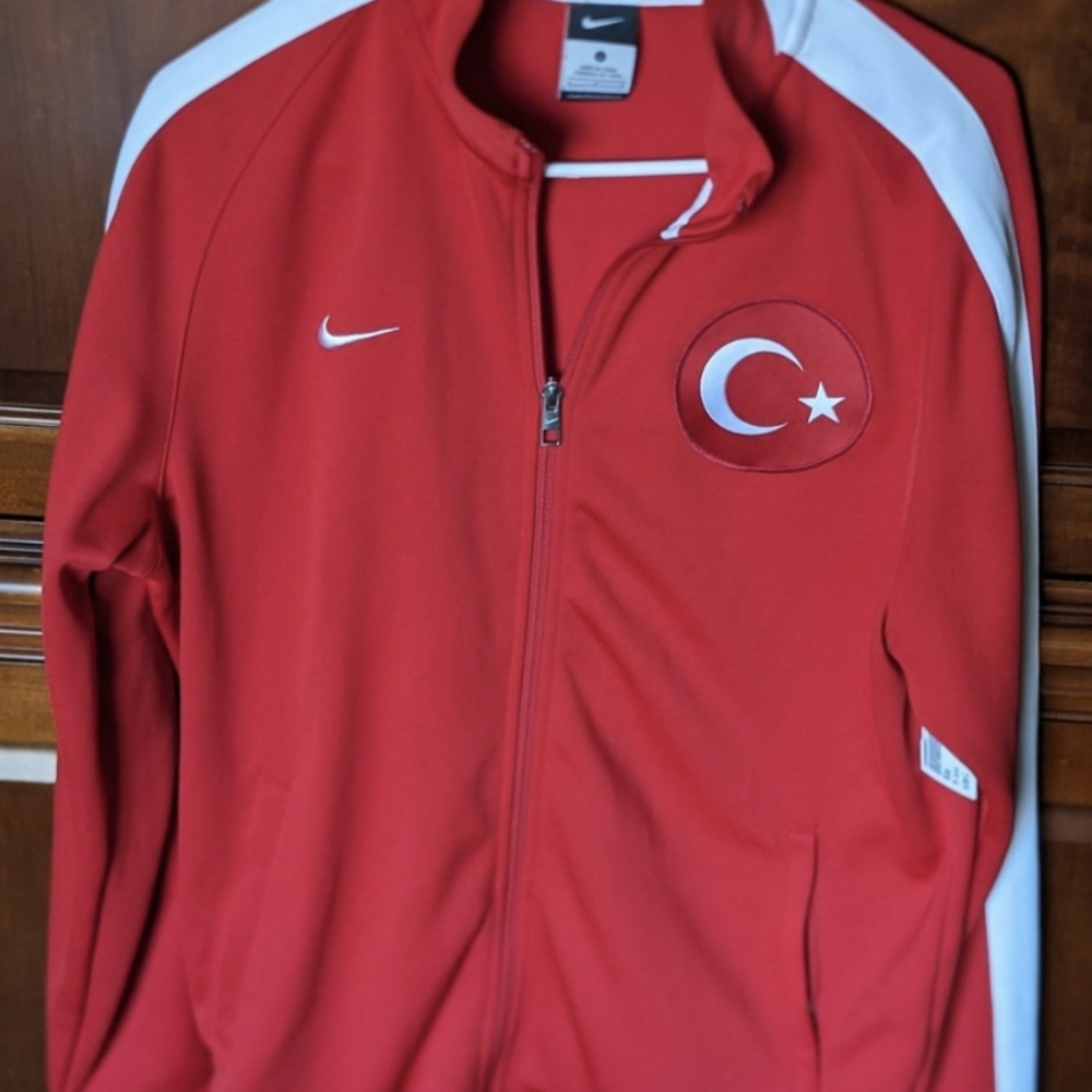 Nike Men's Red and White Track Jacket Turkiye Like new